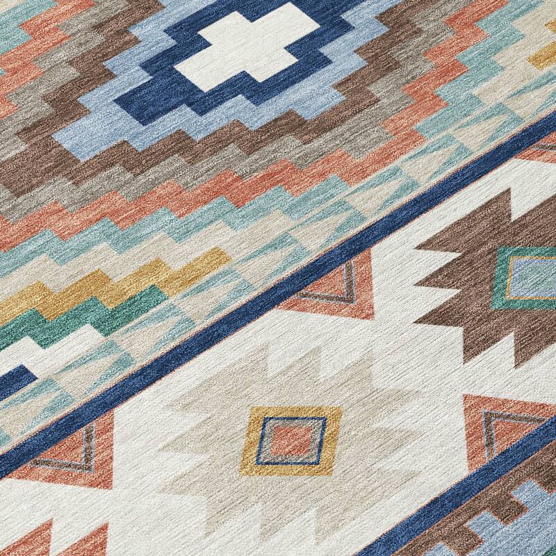 Machine Washable Indoor/ Outdoor Modern Ottawa Chantille Rug