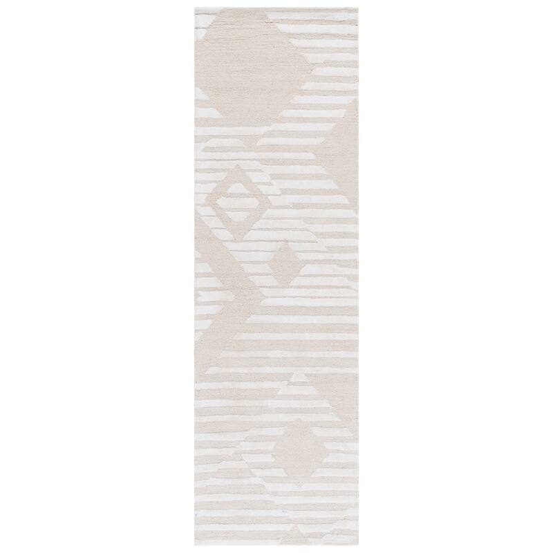 SAFAVIEH Handmade Soho Liena Contemporary Wool Rug - 2'3" x 8' Runner - Ivory
