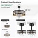 preview thumbnail 62 of 105, Caged Ceiling Fan with Light and Remote, 11.8–28 Inch Low Profile Fandelier, 6-Speed Quiet DC Motor, Black/Satin Nickel
