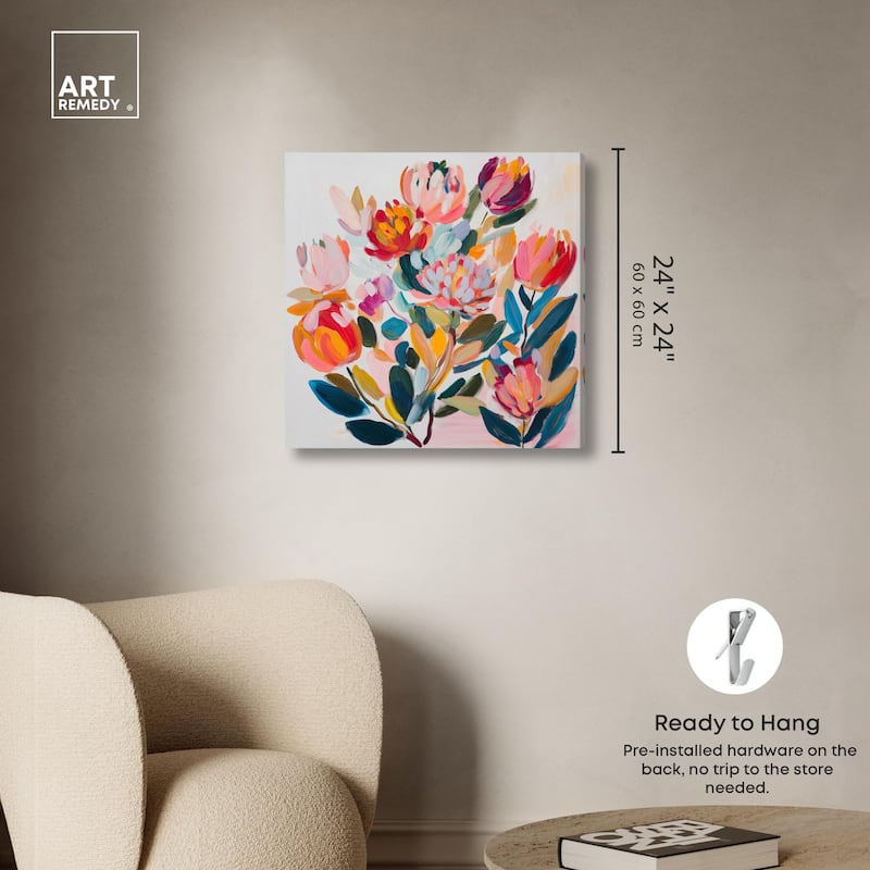 Contemporary Flora II Canvas by Art Remedy, Gallery Wrapped