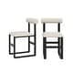 preview thumbnail 6 of 35, Corvus Caen Teddy Fabric Bar Stools with Wood Legs (Set of 2) White
