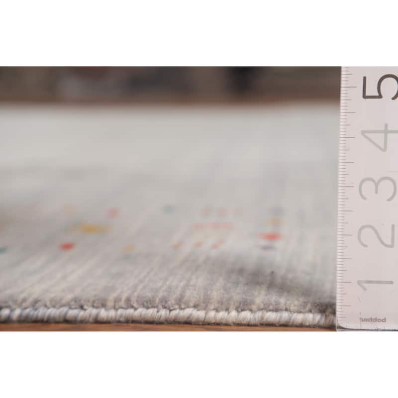 Striped Gabbeh Indian Area Rug Wool Carpet - 8'9" x 11'7"