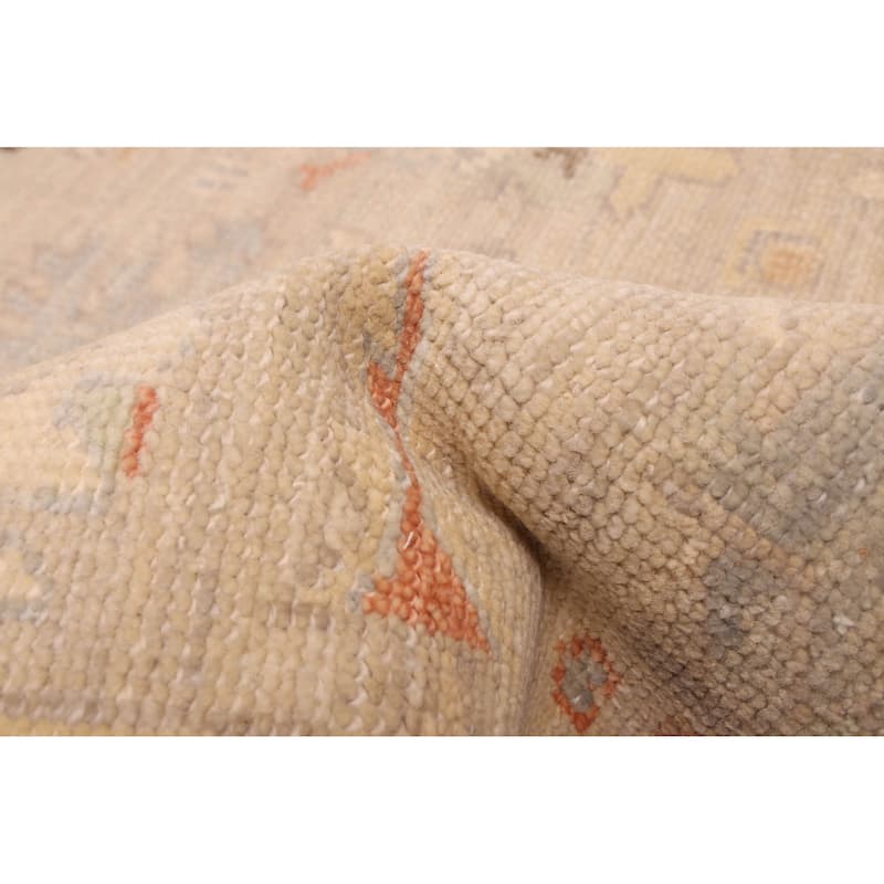 ECARPETGALLERY Hand-knotted Kavya Oushak Beige Wool Rug - 8'11 x 12'0