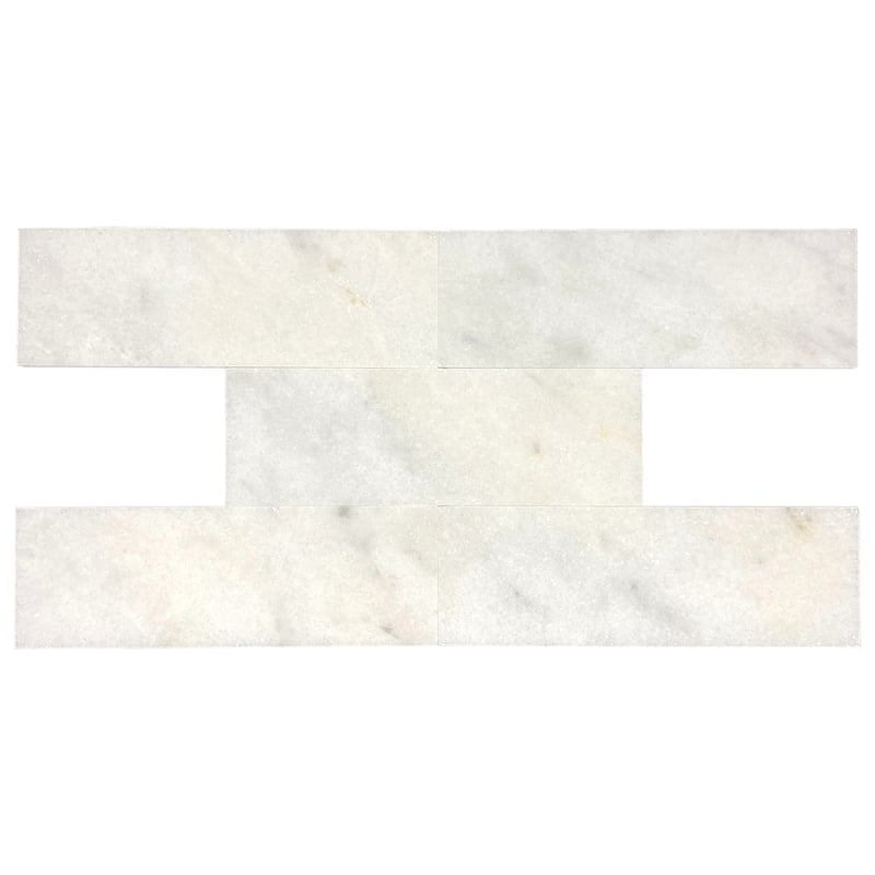 Pale Gray Marble 3" x 9" Honed Tile - 1 Box (4.50 sqft) - White