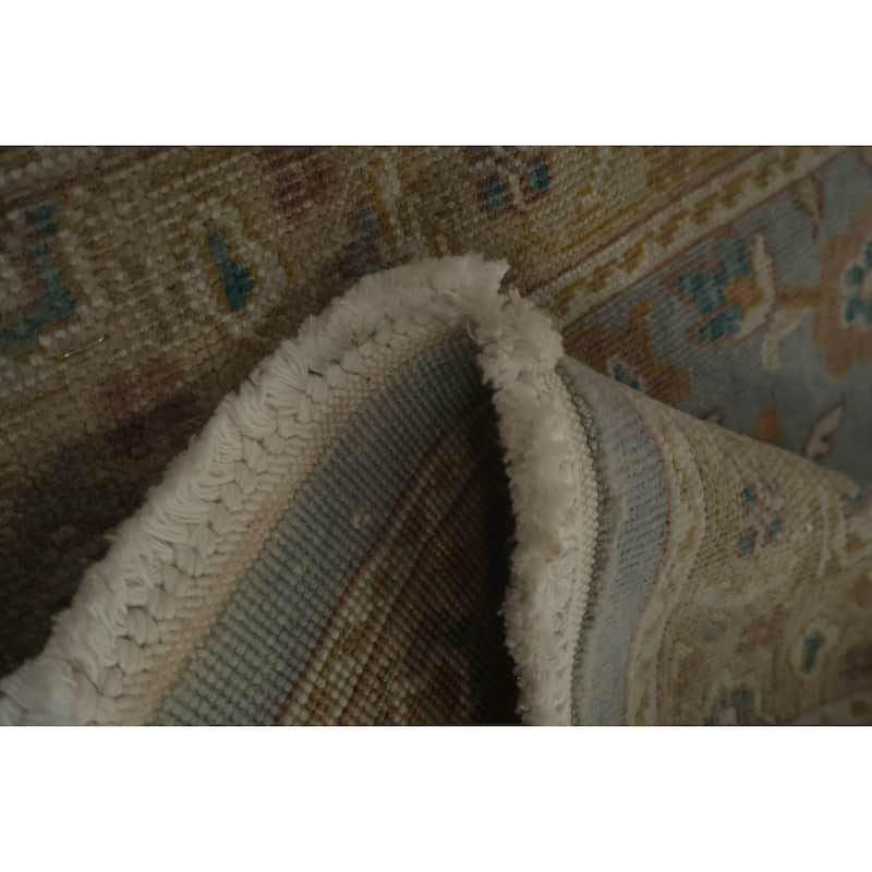 Hand Knotted Oriental 100% Wool Carpet Traditional All-Over Navy Blue & Blues Ziegler Area Rug - 3' 10'' X 2' 0''