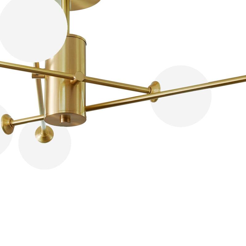 Modern Living Room 6-Light Radial Matte Glass Globe Semi-flush Mount - 38.6 in