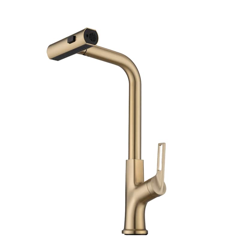 Kitchen Waterfall Faucet with Pull Down Sprayer