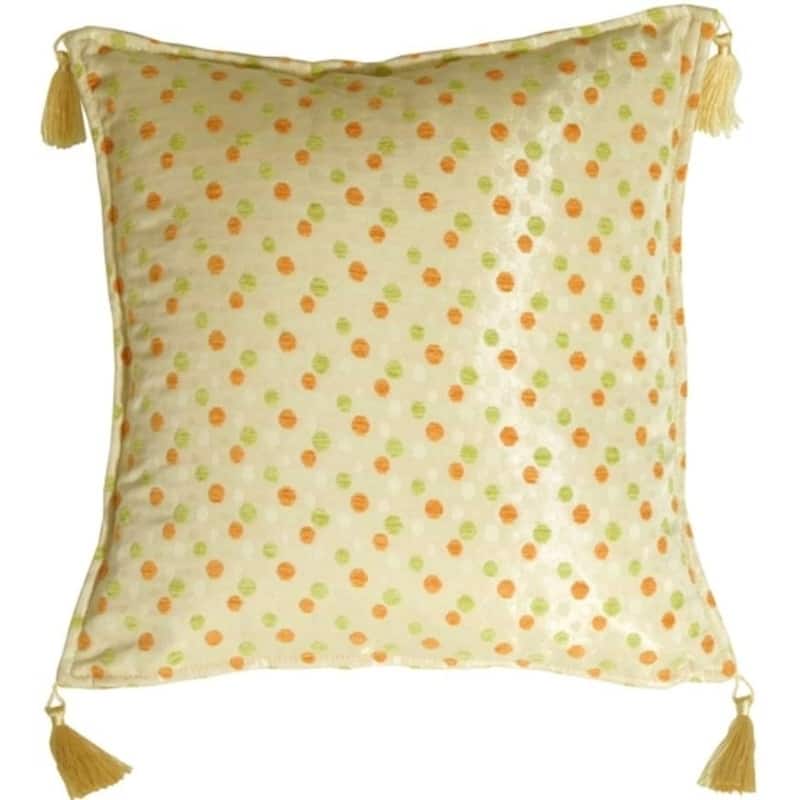 Lots of Dots Cotton 17x17 Throw Pillow with Polyfill Insert