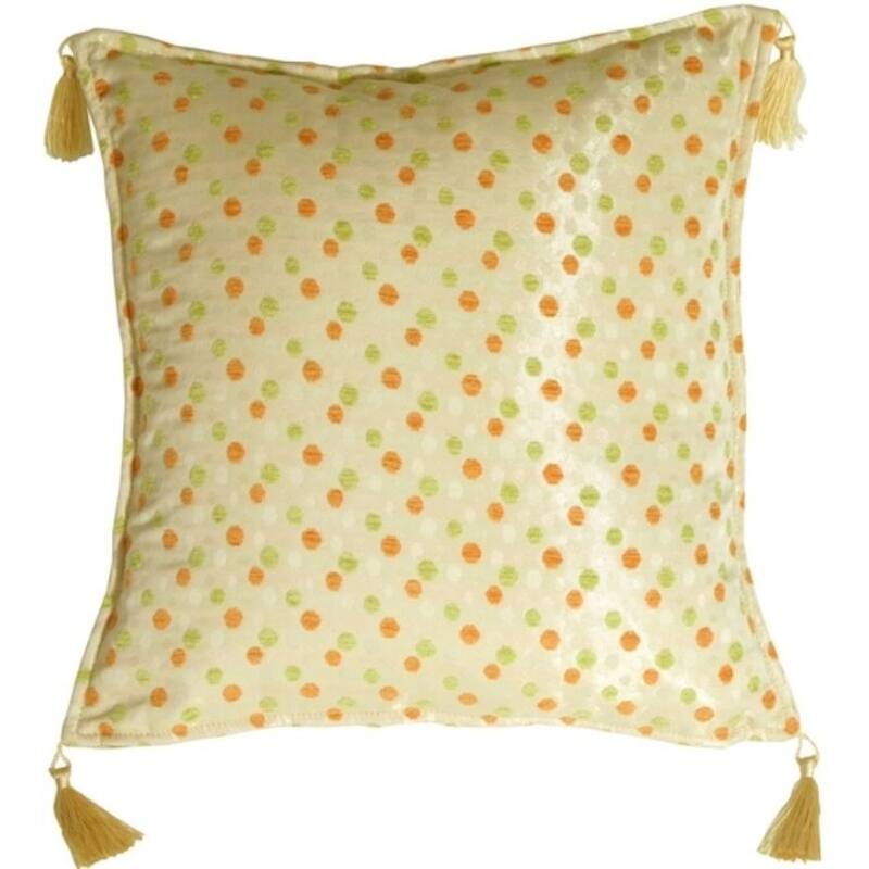 Lots of Dots Cotton 17x17 Throw Pillow with Polyfill Insert