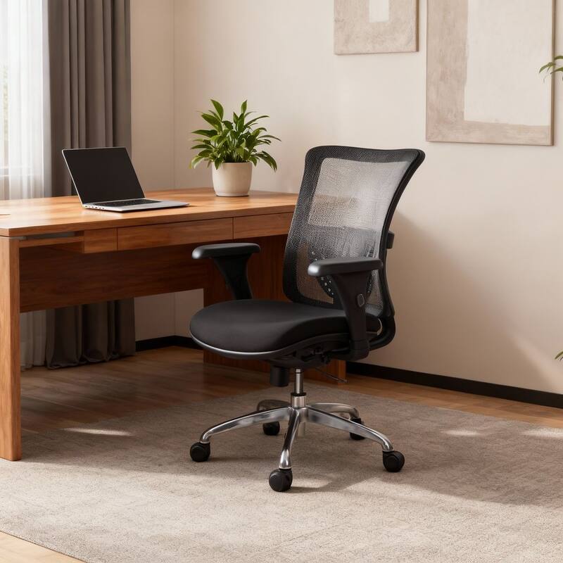 Cubiclesdotcom IMPACT Ergonomic Mesh Office Chair, 3D Lumbar Support, 350 lbs, Black