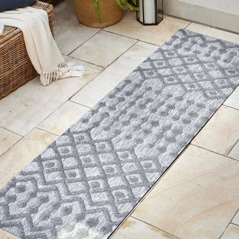 JONATHAN Y Portmany Moroccan Diamond Indoor/Outdoor Area Rug