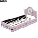 preview thumbnail 2 of 11, Pink Upholstered Platform Bed with LED Headboard