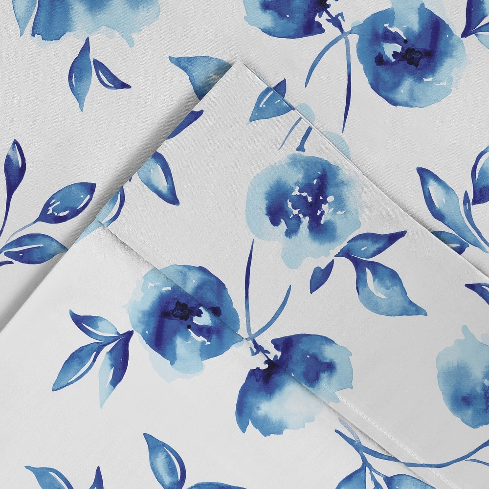 Pointehaven Combed Cotton Crisp Percale Printed 2 pc Pillow Cases