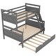 preview thumbnail 8 of 10, Twin over Full Bunk Bed with Ladder, Twin Size Trundle, Safety Guardrail