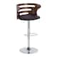 Option Brown Faux Leather/Walnut Wood/Chrome Metal