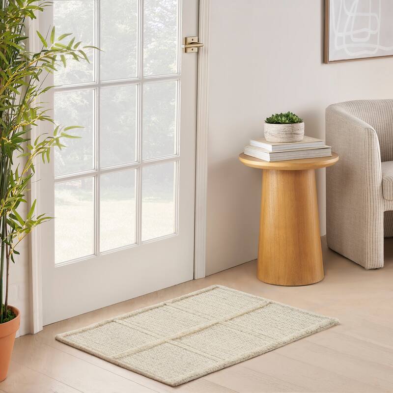 DKNY Pure Framework Indoor only Geometric Area Rug - Ivory - 2' x 3'
