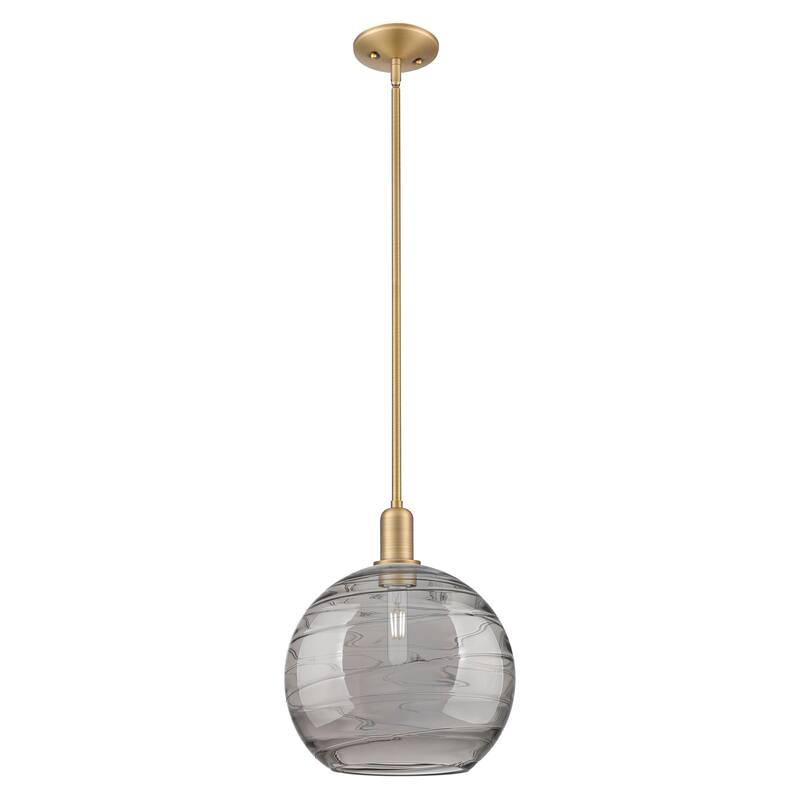 Innovations Lighting Endless Possibilities Arcadia - Athens Deco Swirl - 1 Light 12" Stem Hung Mini Pendant - Brushed Brass