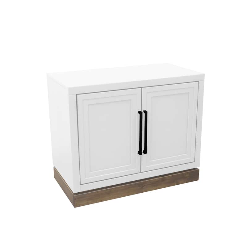 Bridgevine Home Nora Modular 2-Door Base Cabinet, No Assembly Required, Two-Tone Finish