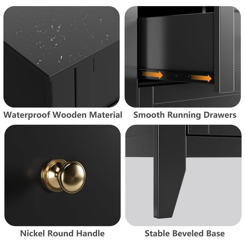 5/6 Drawer Dresser for Bedroom, Dresser with Deep Drawers & Metal Knobs, Modern Wooden Chests of Drawers
