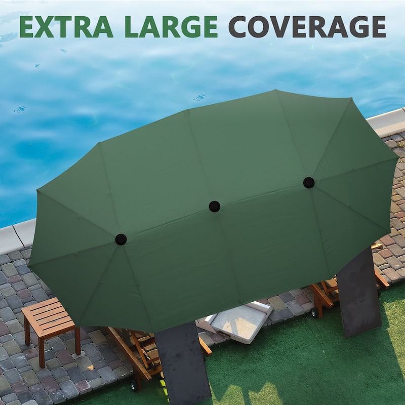 Ainfox 13Ft Large Outdoor Patio Umbrella with Crank With Base