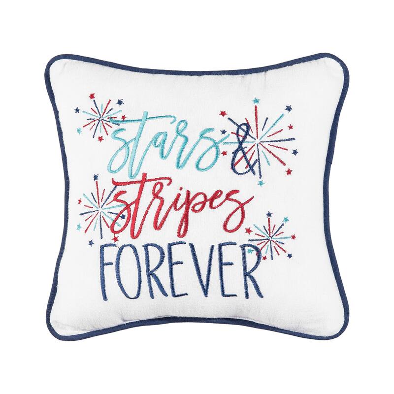 10" x 10" Stars & Stripes Forever Throw Pillow - Multicolored