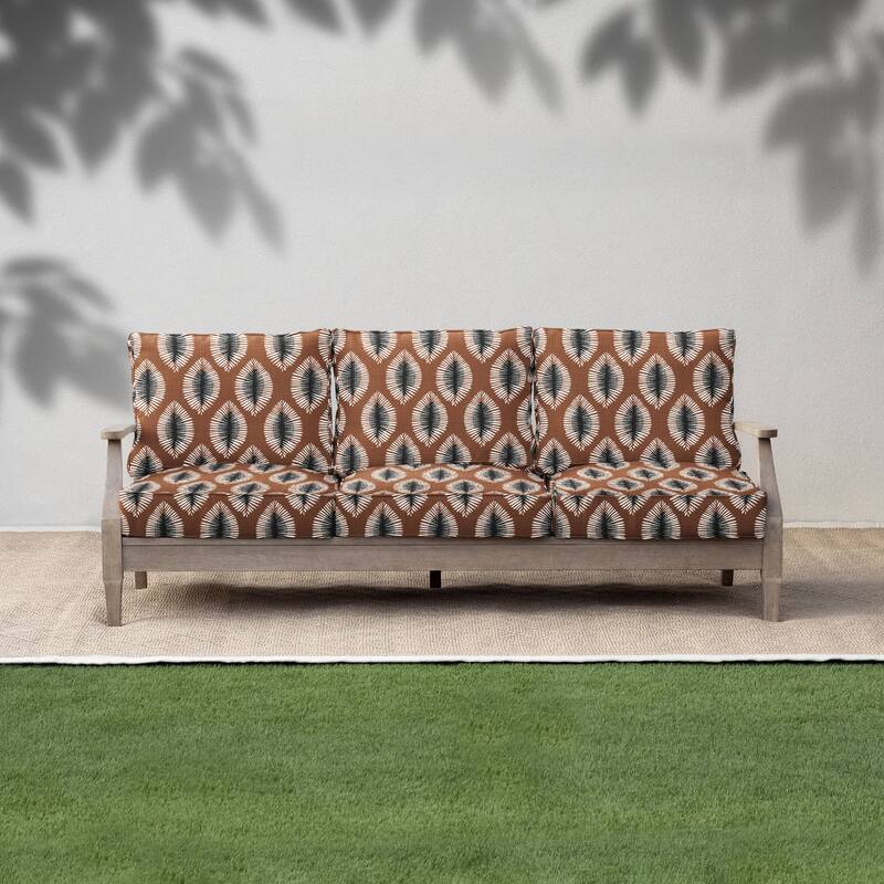 Sorra Home Hayden Sunstone Indoor/Outdoor Corded Pillow and Cushion Sofa Set - 27 x 29 x 5 - Hayden Sunstone