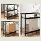 preview thumbnail 80 of 113, Small L Shaped Desk with Storage Shelves Corner Computer Desk