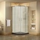 preview thumbnail 18 of 59, DreamLine Prime 36 in. x 36 in. x 74 3/4 in. Sliding Shower Enclosure and Shower Base Kit - 36" x 36" - 36" x 36" Chrome; Black; Frosted Glass