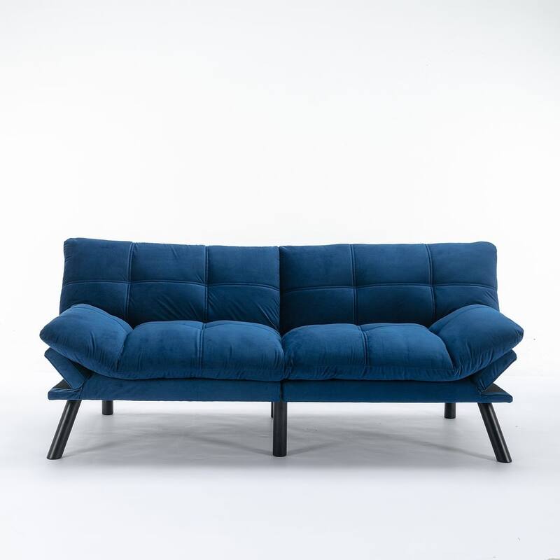 70.87" Futon Sofa Bed, Foam Foldable Couch Convertible Loveseat Sleeper Daybed with Adjustable Armrests for Small Space