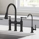 preview thumbnail 60 of 66, Kraus Allyn Traditional 3-Function Bridge Pulldown Kitchen Faucet KPF-3121 - 16" H with Dispenser faucet FF-102 - MB - Matte Black