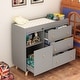 preview thumbnail 24 of 47, Baby Changing Table Dresser with 4 Drawers,Shelf Hidden Trash Storage