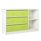 preview thumbnail 11 of 14, Ameriwood Home Mya Park Wide Dresser with 3 Fabric Bins White/Green Bins