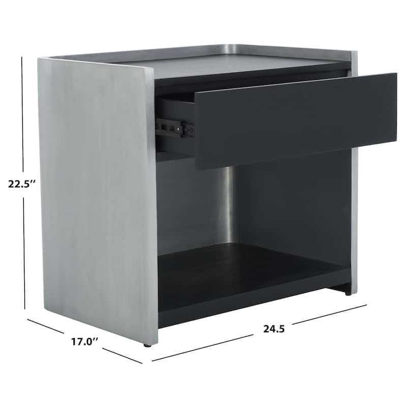 SAFAVIEH Couture Ottawa Wood And Aluminum Nightstand