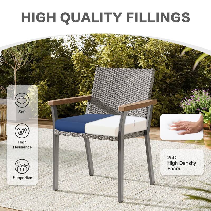 Aoodor Outdoor Removable Chair Cushion with Hidden Zipper（Set of 2）