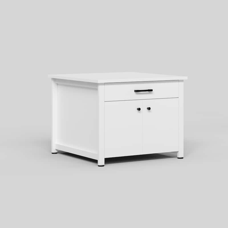 Laundry Cabinet with Drawer and Double Doors, Heavy Duty Washer Stand Storage Cabinet Utility Storage Cabinet