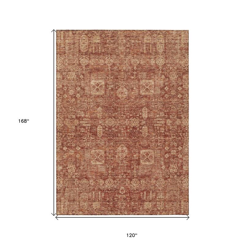 HomeRoots Oriental Transitional Rectangle Outdoor Rug