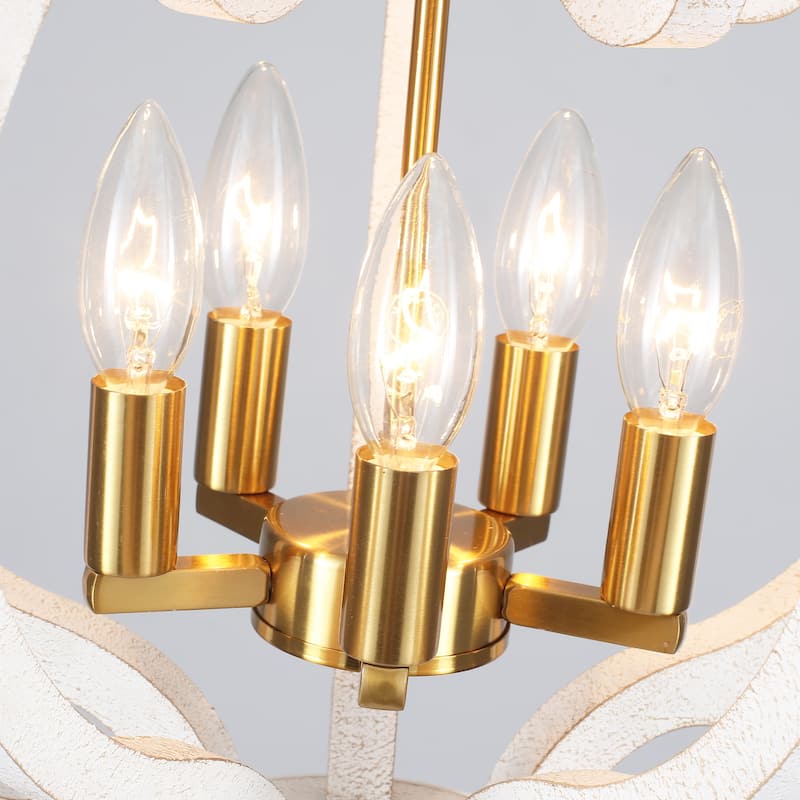 5-Light Candlestick Vintage Hanging Linear Chandelier Lighting Island Chandelier for Kitchen Island