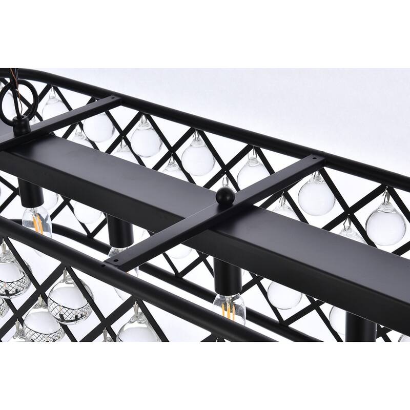 Royce Edge 7-Light Matte Black Chandelier - matte black (royal cut clear crystals)