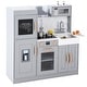 preview thumbnail 9 of 16, Wooden Play Kitchen, Kids Kitchen Playset with Microwave
