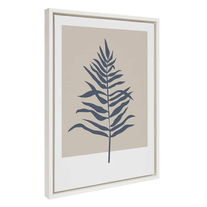 Kate and Laurel Muted Tan Blue Fern Canvas by Creative Bunch Studio - White - 18x24