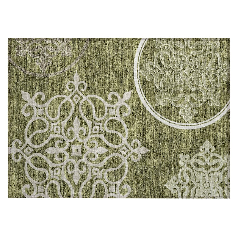 Machine Washable Indoor/ Outdoor Chantille Bold Medallions Rug