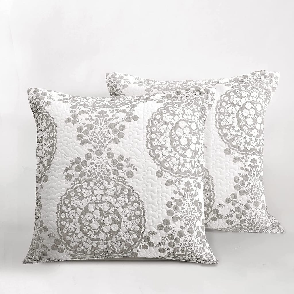 The Curated Nomad Alameda Floral Damask Medallion Euro Shams (Set of 2)