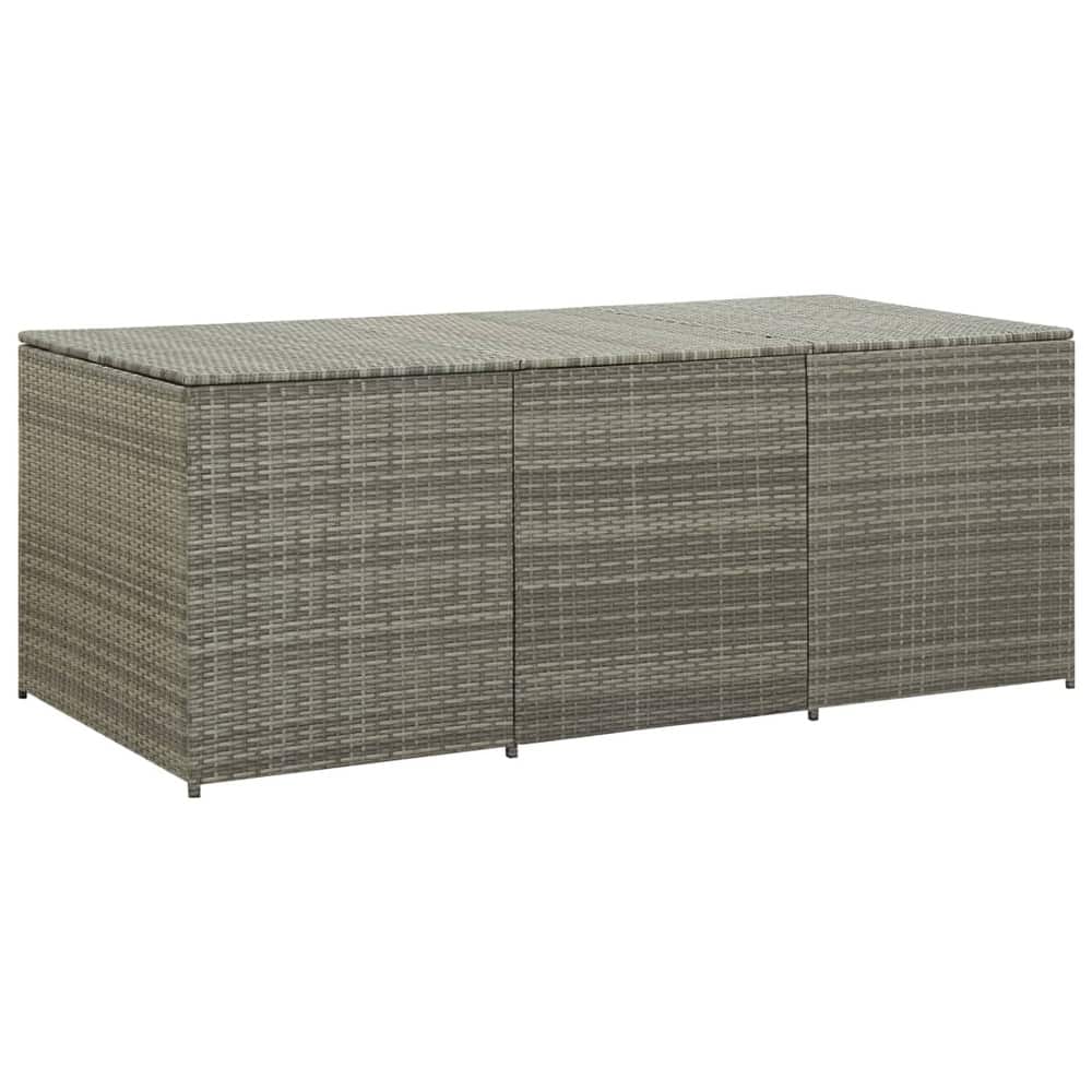 vidaXL Patio Storage Box Poly Rattan 70.9"x35.4"x27.6" Gray
