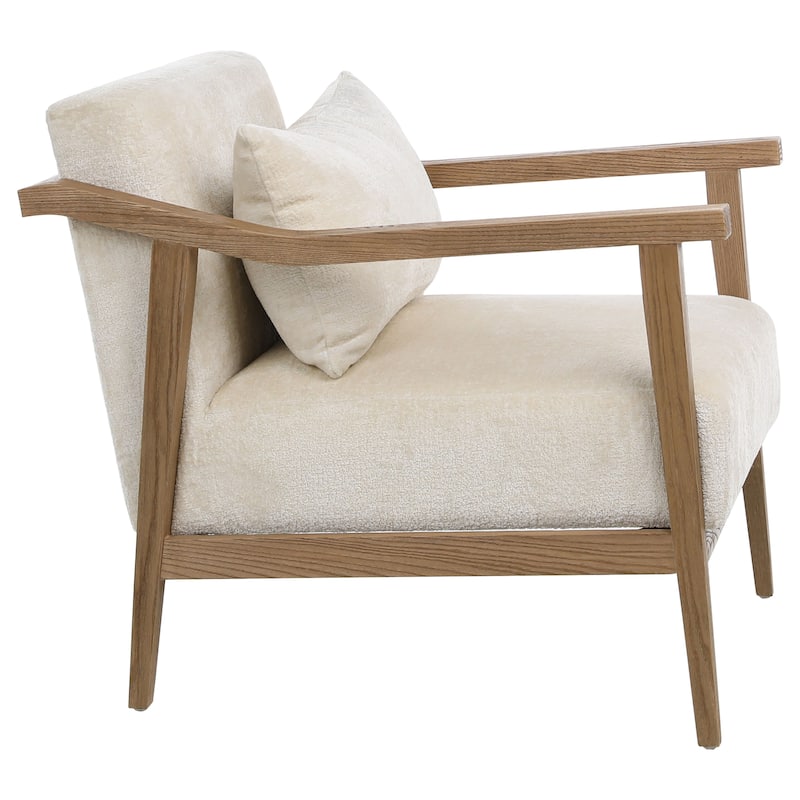 Buckley Polyester Velvet Upholstered Occasional Chair, Cream