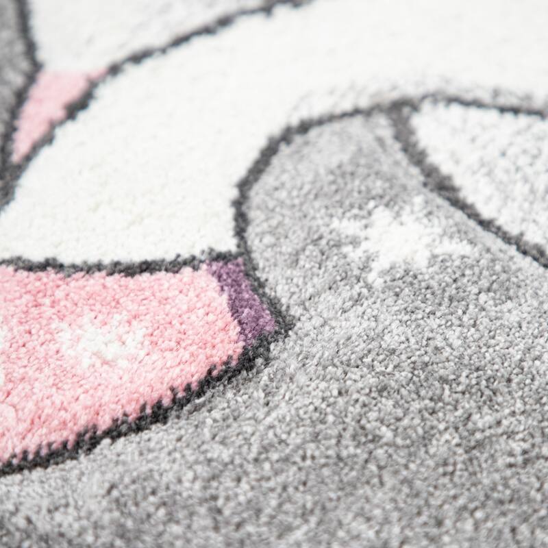 Kids Rug for Nursery Enchanted Unicorn and Rainbows in the Sky
