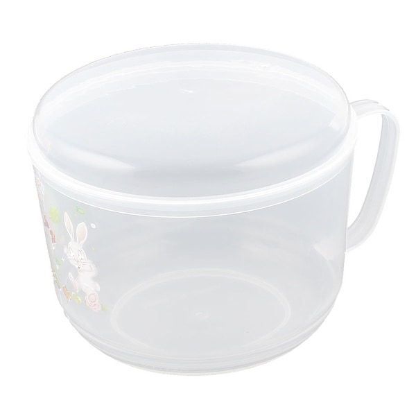 Plastic Round School Office Lunch Dinner Rice Food Storage Container Box Clear