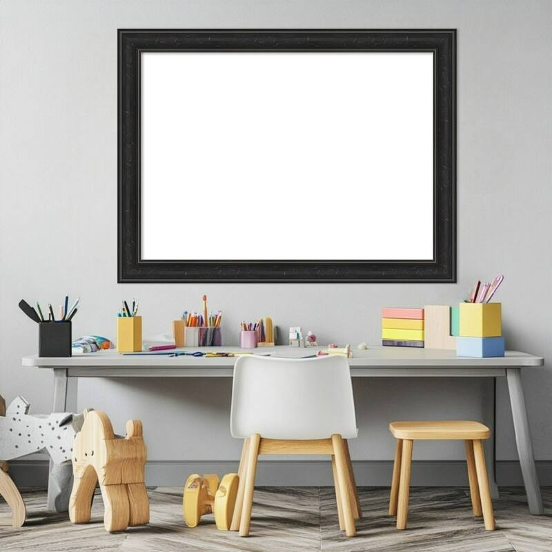 Amanti Art Shipwreck Black Narrow Framed Dry Erase Magnetic Board