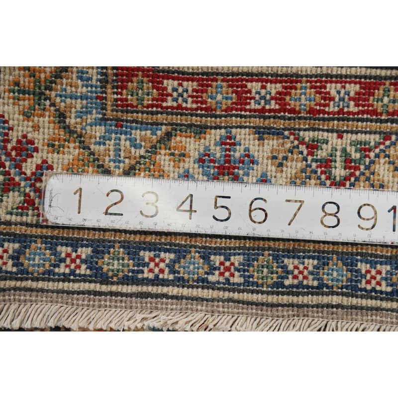 Kazak Oriental Foyer Rug Hand-Knotted Wool Carpet - 2'0"x 3'0"