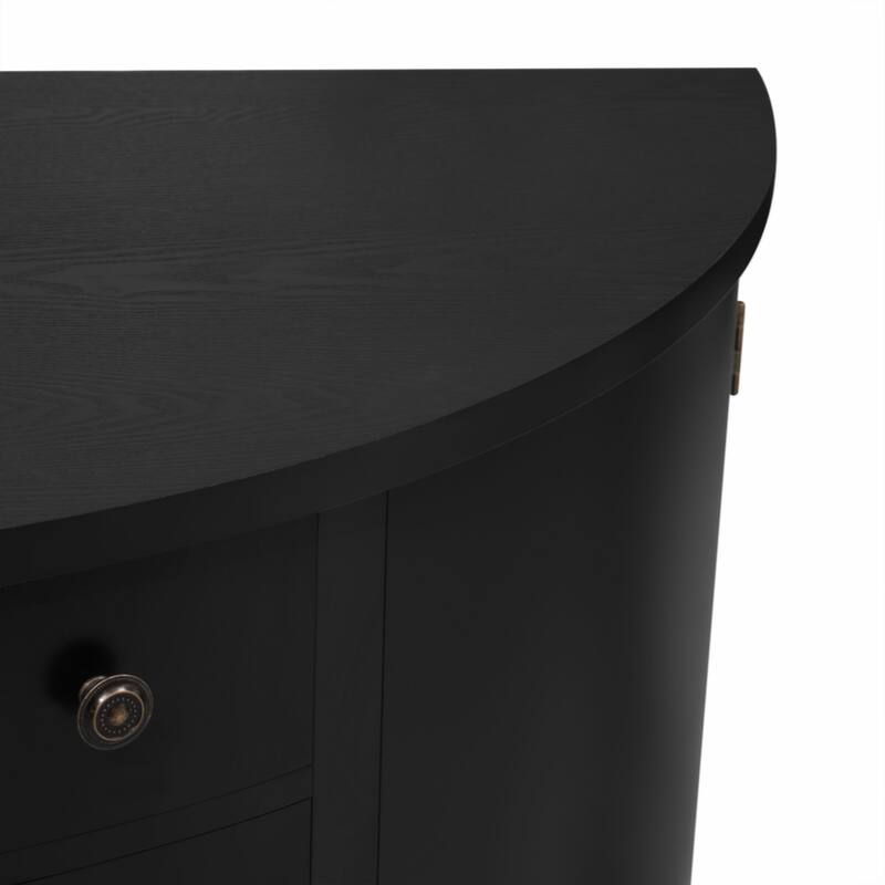 Curved Design Storage Cabinet made of Fraxinus Mandschuric Solid Wood Veneer