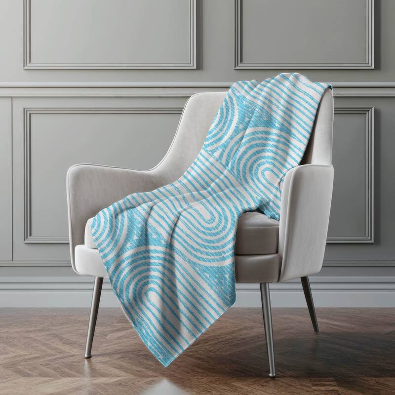 Premium Machine Washable Contemporary Sherpa Throw Blanket - Teal - 4'2" x 5'10"
